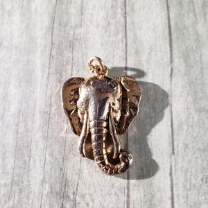 Elephant Pendant Vintage Gold Tone